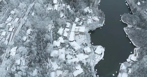 Winter snow scene in Mountain Lu National Park Scenic Area Stock Footage 260108290