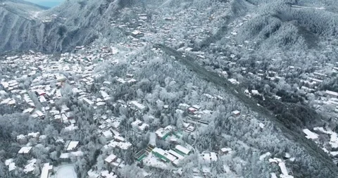 Winter snow scene in Mountain Lu National Park Scenic Area Stock Footage 260108324
