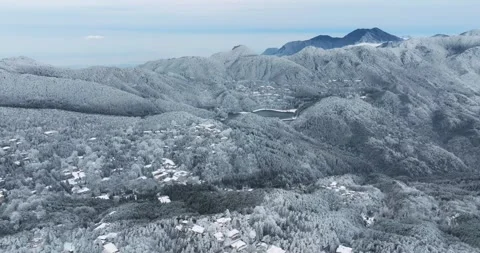 Winter snow scene in Mountain Lu National Park Scenic Area Stock Footage 260108331