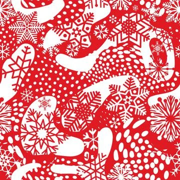 Winter snow seamless pattern. Christmas holiday pattern with snowflakes Stock Illustration