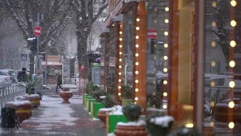 Winter snow slow motion frame Video stock 146061998