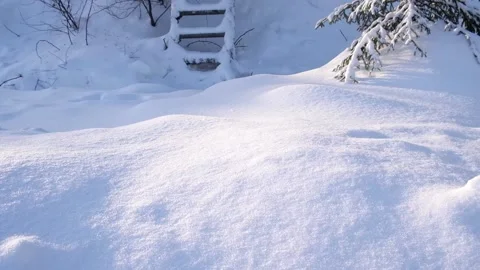 Winter snow. Snow texture Top view of the snow. Texture design. Snowy white Stock Footage 190100258