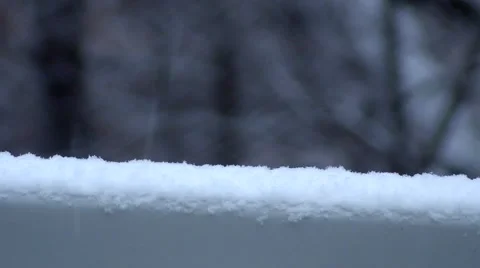 Winter - Snow Storm - Railing Stock Footage 42934935