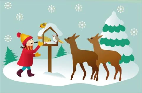 Winter snow time Stock Illustration