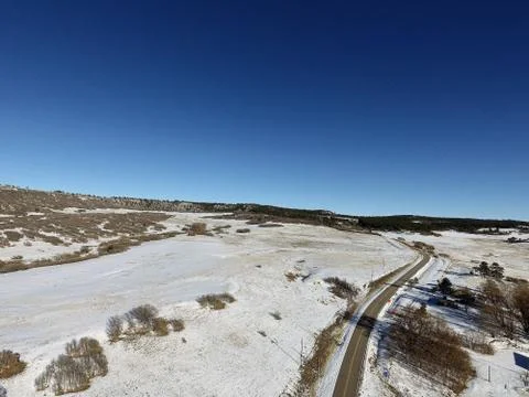 Winter snow trails 库存照片