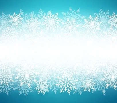 Winter snow vector background with white snow flakes Stock Illustration