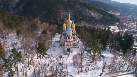 Winter snow view of Memorial Temple of the Birth of Christ 4k Stockbeeldmateriaal 103547614