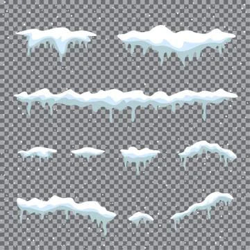 Winter snowdrift transparent backdrop Stock Illustration