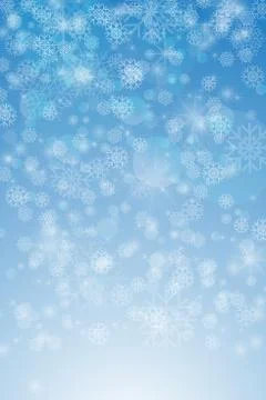 Winter snowfall on a blue background. Cold winter. Christmas and New Year bac Stock Illustration