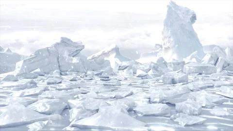 Winter Snowfall on Coastal Mountain View Seascape Nature Animation Stock Footage 330279115