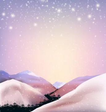 Winter snowfall drop mountain on light background Stock Illustration