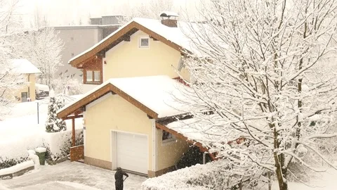 Winter snowfall Stock Footage 85145646