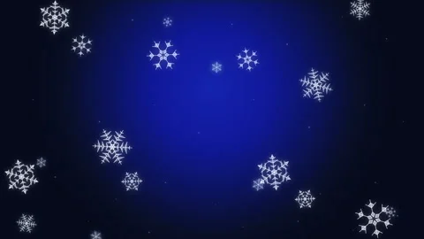 Winter snowfall loop animation with white snowflakes on dark blue background Stock Footage 346544110