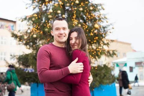 Winter snowfall love Stock Photos