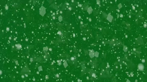 Winter Snowfall overlay on green background. winter snow flurry. Stock Footage 296217665