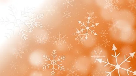 Winter Snowflake Bokeh with Smooth amber Gradient Flow Backdrop. Stock Illustration