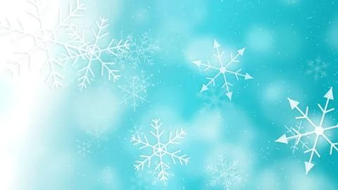 Winter Snowflake Bokeh with Smooth teal Gradient Flow Backdrop. Stock Illustration