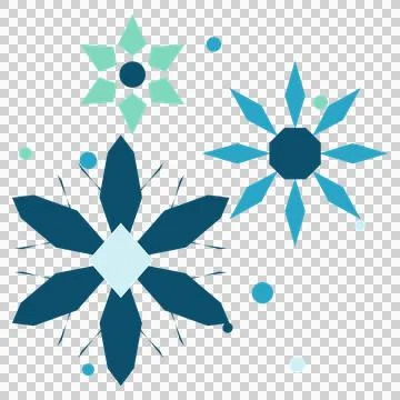 Winter Snowflake Decorative Cluster Vector Stock Illustration