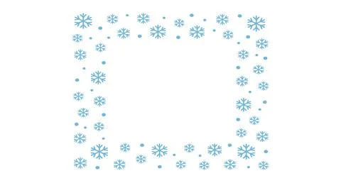 Winter snowflake frame border illustration with light blue icy patterns 스톡 일러스트