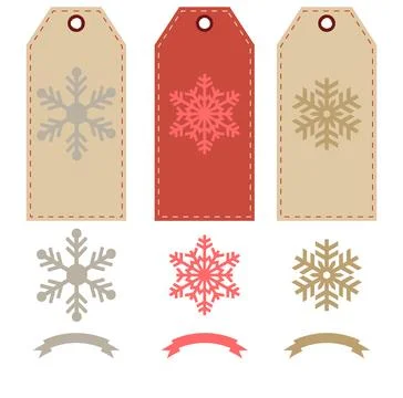 Winter Snowflake Gift Tag Set Illustrazione stock