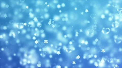 Winter Snowflake Hearts Abstract Background Stock Footage 338446297