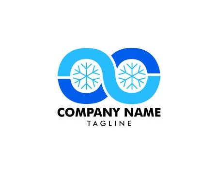 Winter Snowflake Infinity Icon Logo Design Element Stock Illustration