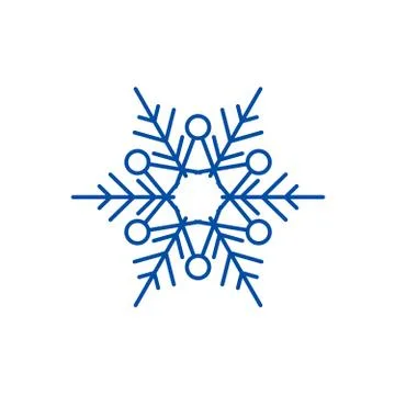 Winter snowflake line icon concept. Winter snowflake flat vector symbol, sign Stock Illustration