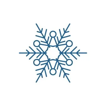 Winter snowflake line icon concept. Winter snowflake flat vector symbol, sign Stock-Illustration