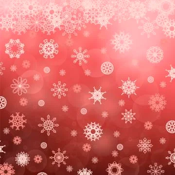 Winter Snowflake Red Pattern Stock Illustration