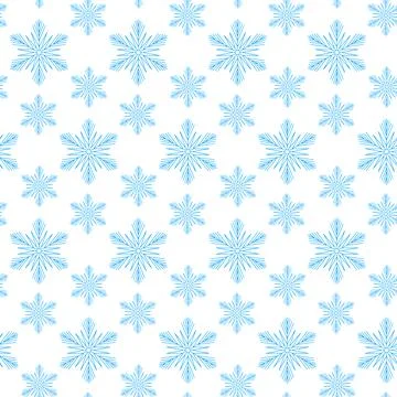 Winter snowflake seamless pattern, geometric snowflake simple design Stock Illustration