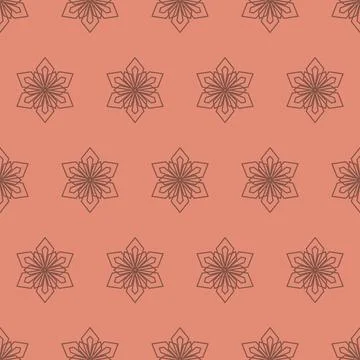 Winter snowflake seamless pattern, geometric snowflake simple design, Stock Illustration