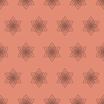 Winter snowflake seamless pattern, geometric snowflake simple design Stock Illustration