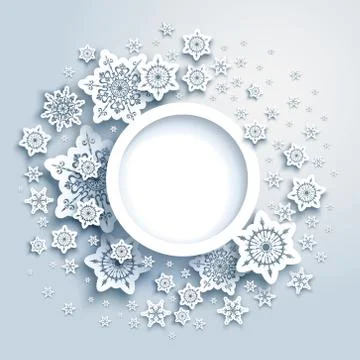 Winter snowflakes card frame Illustrazione stock