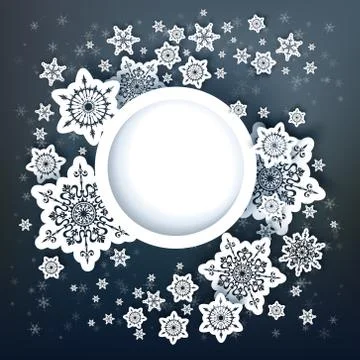 Winter snowflakes dark Stock Illustration