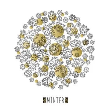 Winter snowflakes design Free Stock Illustration