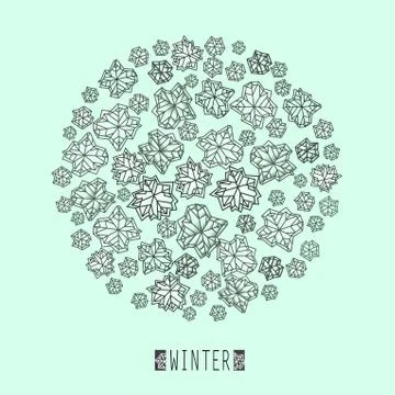 Winter snowflakes design Stock Illustration