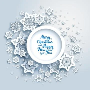 Winter snowflakes paper Illustrazione stock