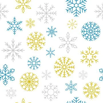 Winter snowflakes pattern, paper ornament. Vintage snow print, panoramic frost 스톡 일러스트