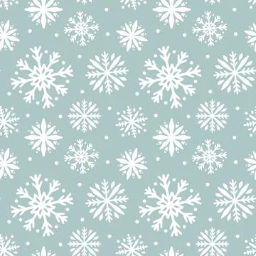Winter snowflakes seamless pattern. Christmas vector background. Easy to edit Stock Illustration