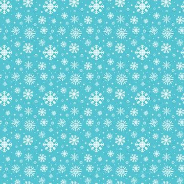 Winter snowflakes seamless pattern. Christmas vector background. Easy to edit 库存插图