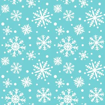 Winter snowflakes seamless pattern. Christmas vector background. Easy to edit Illustrazione stock