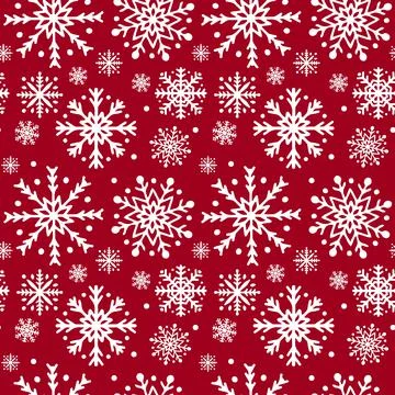 Winter snowflakes seamless pattern. Christmas vector background. Easy to edit 스톡 일러스트