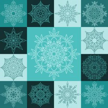 Winter snowflakes set Stock Illustration
