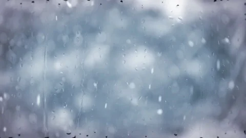 Winter snowing, snow flakes falling from the sky Video stock 74661527