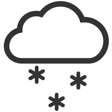 Winter snowing vector icon cloud and snowflake icon Stock Illustration