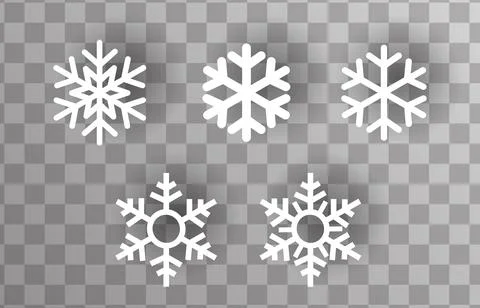 Winter snowlakes set vector Stock Illustration