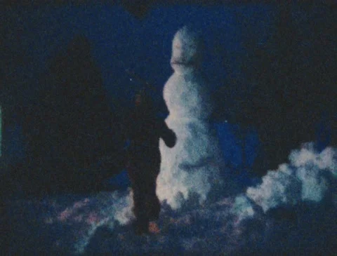 Winter Snowman Super 8 1 Stock Footage 221439457