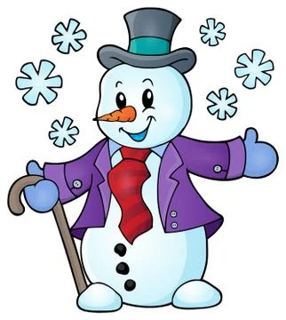 Winter snowman topic image - eps10 vector illustration. Illustrazione stock