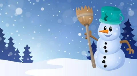 Winter snowman topic image - eps10 vector illustration. Illustrazione stock