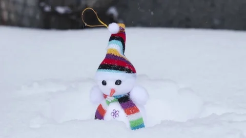 Winter snowmen under snow Stock Footage 70513375